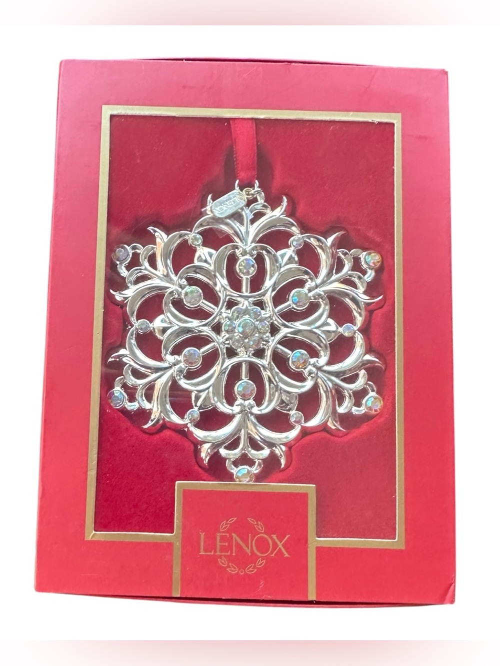 Lenox Snow Majesty Ornament 2022 18th in Series 4” Silver Crystal w/ Box